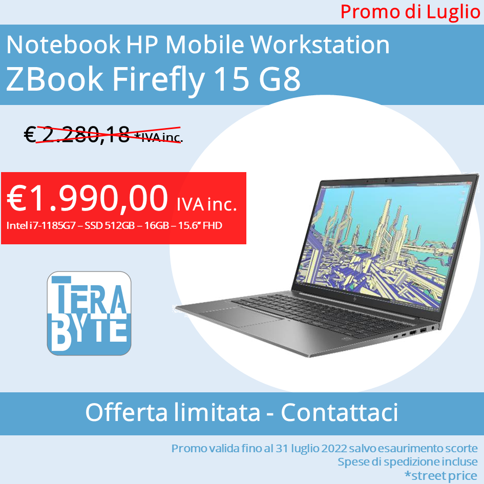 Notebook HP Mobile Workstation
ZBook Firefly 15 G8 - 525F0EA