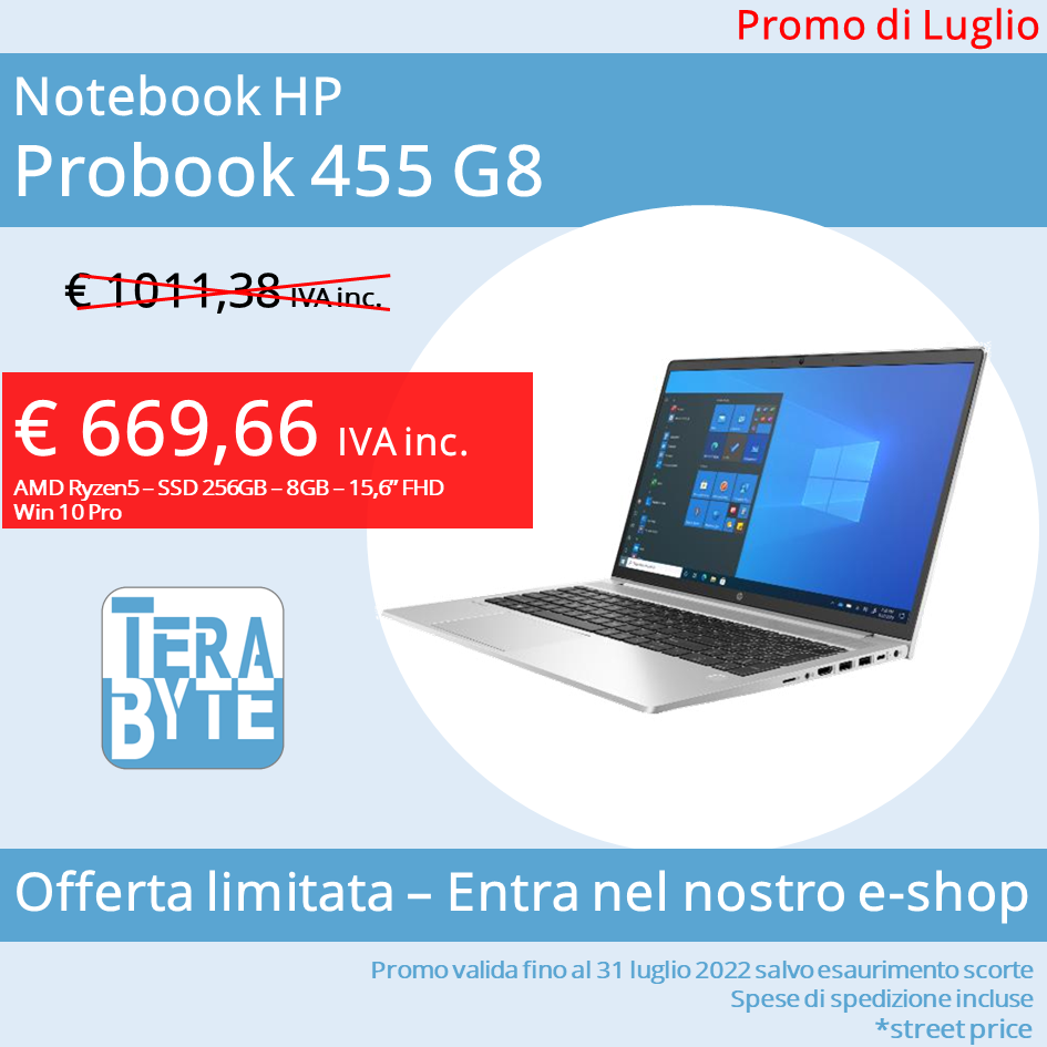 Notebook HP Probook 455 G8 - 43A29EA