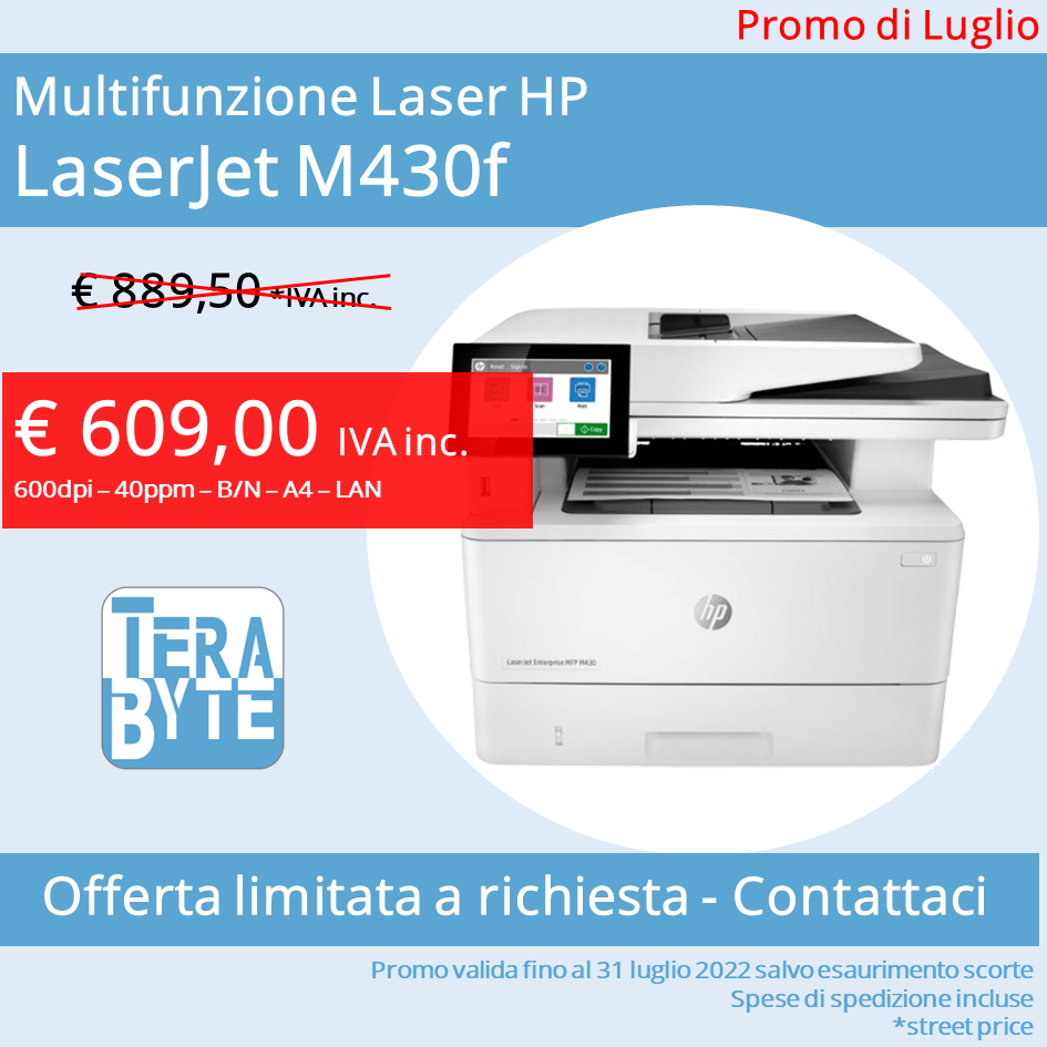 Stampante multifunzione Enterprise HP LaserJet M430f