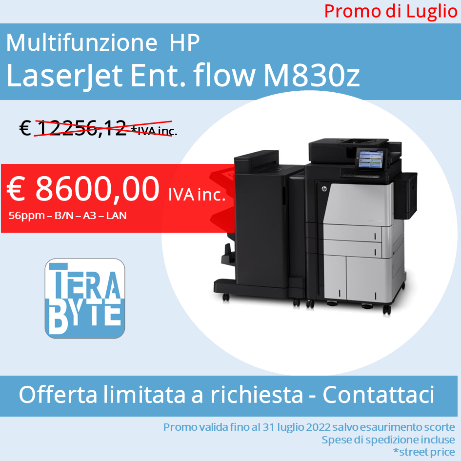 Multifunzione Laser HP - LaserJet Enterprise flow M830z 