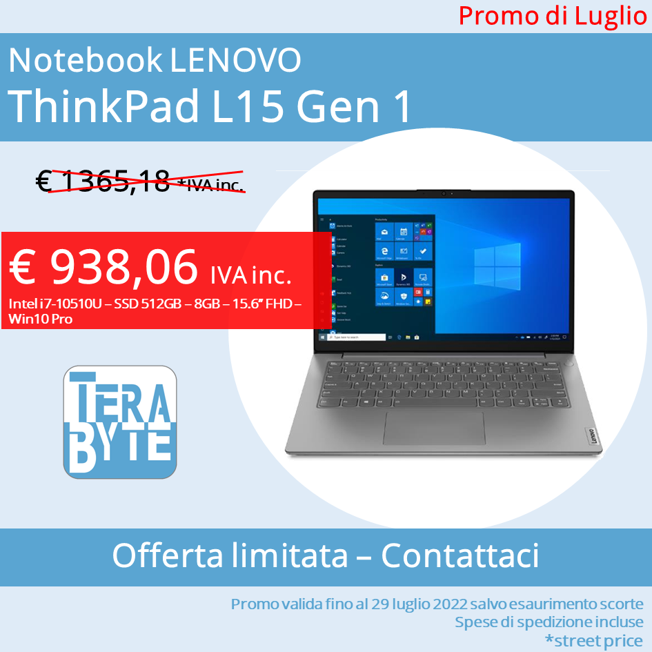 Notebook LENOVO
ThinkPad L15 Gen 1
