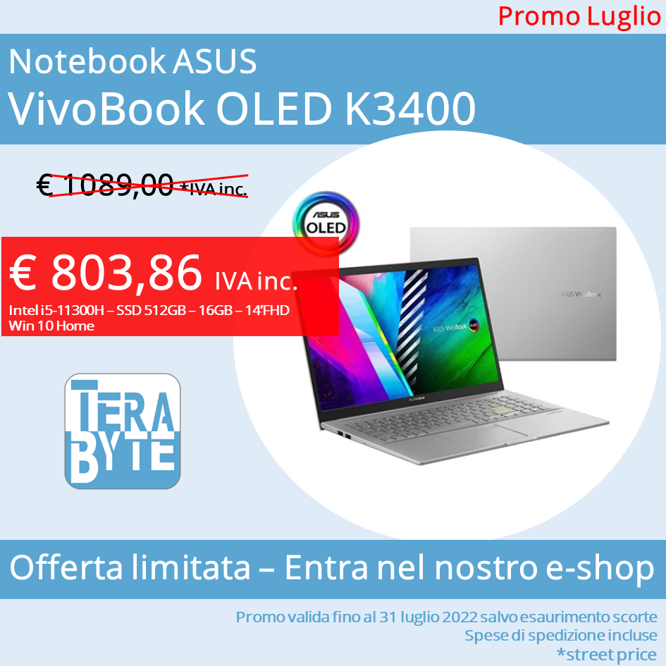 Notebook ASUS
VivoBook OLED K3400

