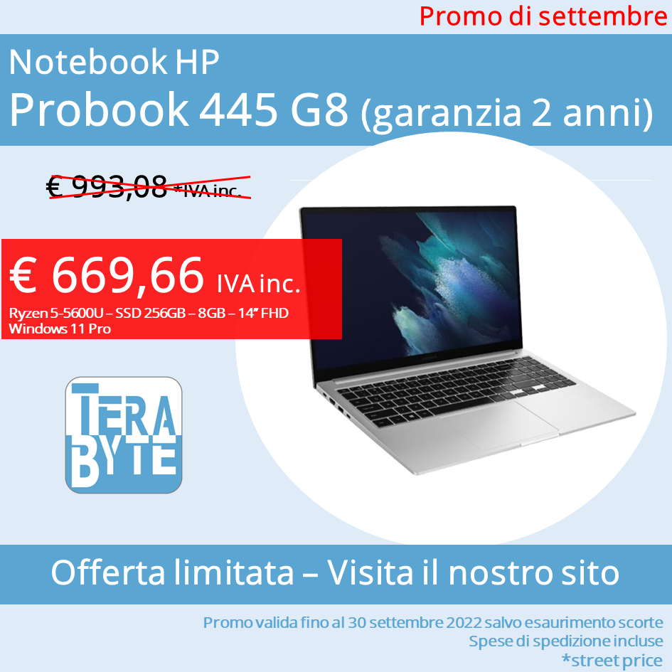 Notebook HP Probook 445 G8 (special edition garanzia 2 anni)