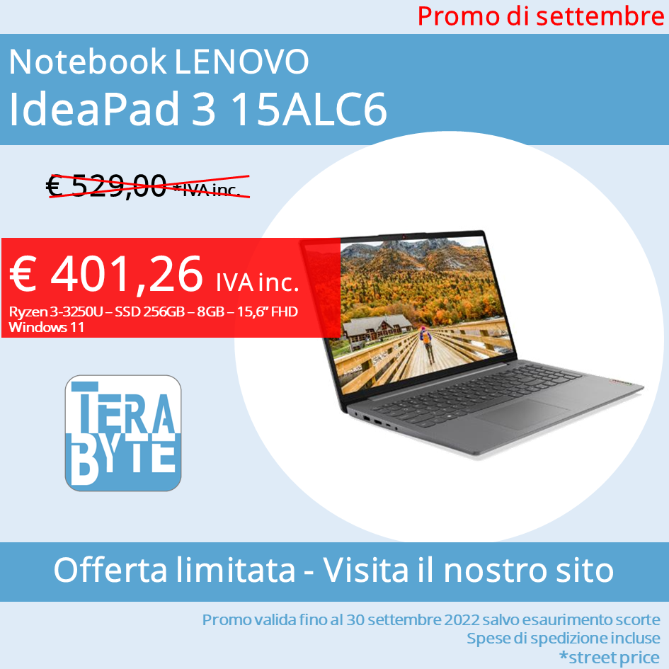 Notebook LENOVO IdeaPad 3 15ALC6
